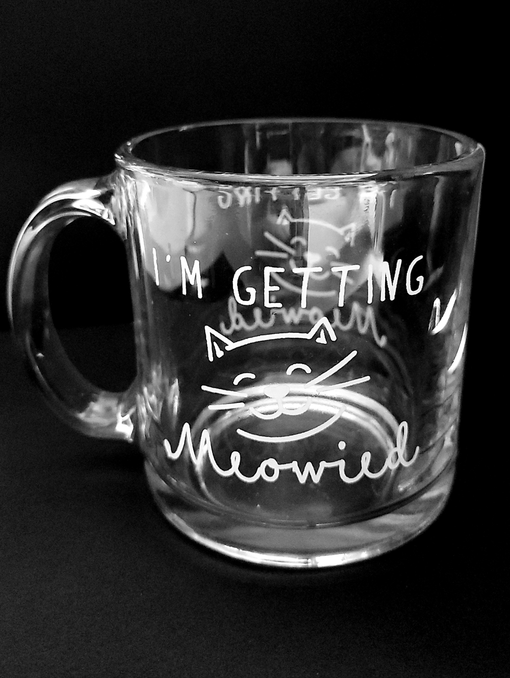 I'm Getting Meowied (Married) Cat Lover Clear Glass Coffee Cup Mug
